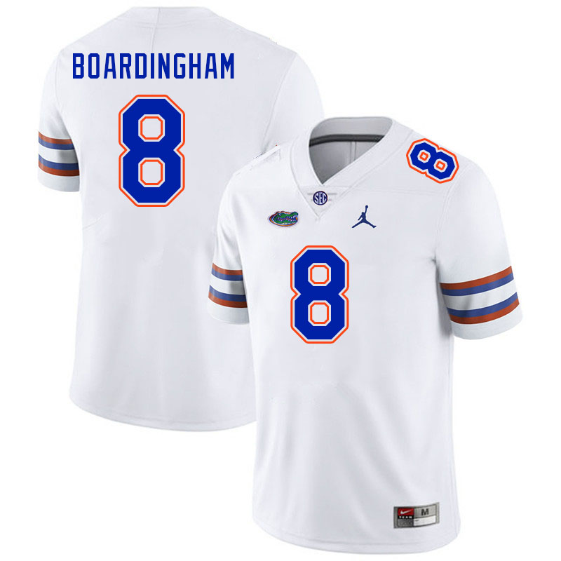 Men #8 Arlis Boardingham Florida Gators College Football Jerseys Stitched Sale-White